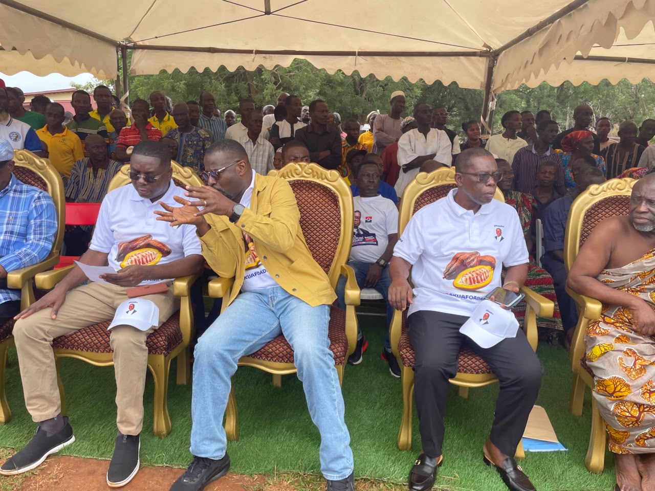 Tano North MP presents spraying machines to cocoa farmers