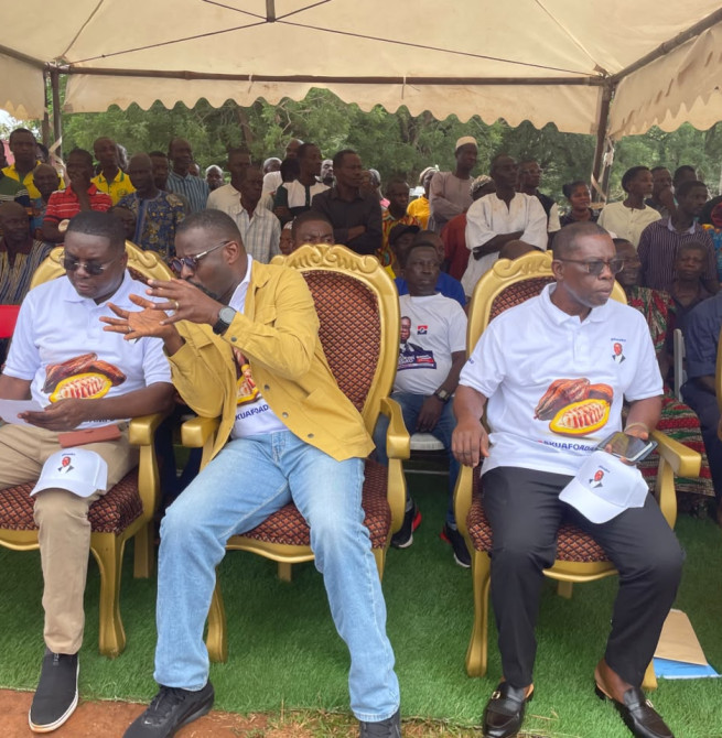 Tano North MP presents spraying machines to cocoa farmers