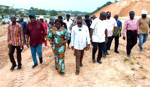 Trade Minister Expresses Satisfaction over 18-Acre Proposed Site for Central Regional Garment Factory After Inspection